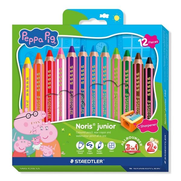 Produktbild: STAEDTLER Buntstifte Noris junior Peppa Pig, 12er Set + Spitzer