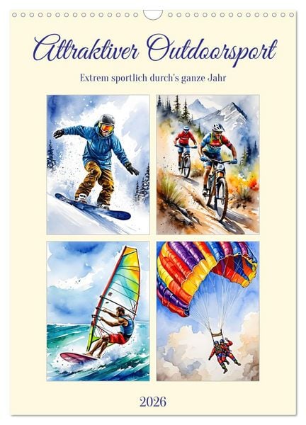 Produktbild: Attraktiver Outdoorsport (Wandkalender 2026 DIN A3 hoch), CALVENDO Monatskalender