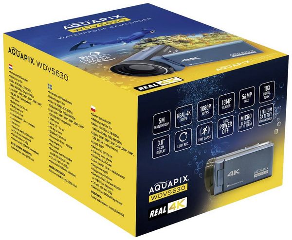 Produktbild: Aquapix WDV5630 GreyBlue Camcorder 7.6 cm 3 Zoll 13 Megapixel Grau-Blau