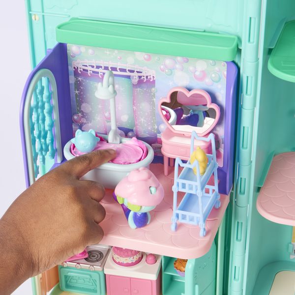 Produktbild: DREAMWORKS GABBY'S DOLLHOUSE - Deluxe Raum, Primp & Pamper Bathroom, Badezimmer mit MerCat (Meerk&auml;tzchen), M&ouml;beln & Zubeh&ouml;r