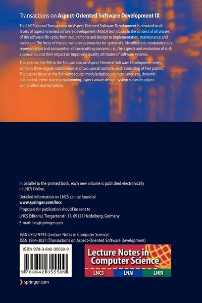 Produktbild: Transactions on Aspect-Oriented Software Development IX