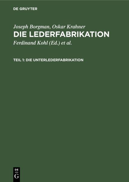 Produktbild: Die Unterlederfabrikation