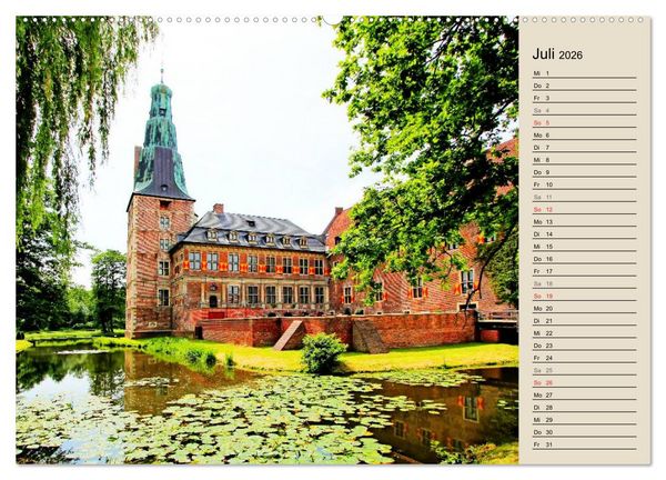 Produktbild: Burgen und Schl&ouml;sser im M&uuml;nsterland (hochwertiger Premium Wandkalender 2026 DIN A2 quer), Kunstdruck in Hochglanz
