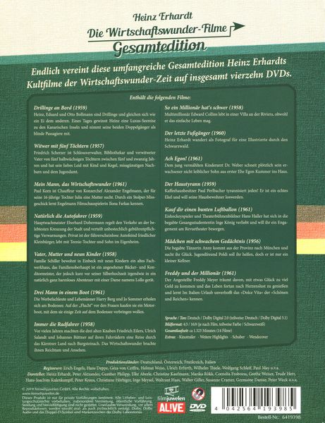 Produktbild: Heinz Erhardt Wirtschaftswunder Gesamtedition (Filmjuwelen) [4 DVDs]