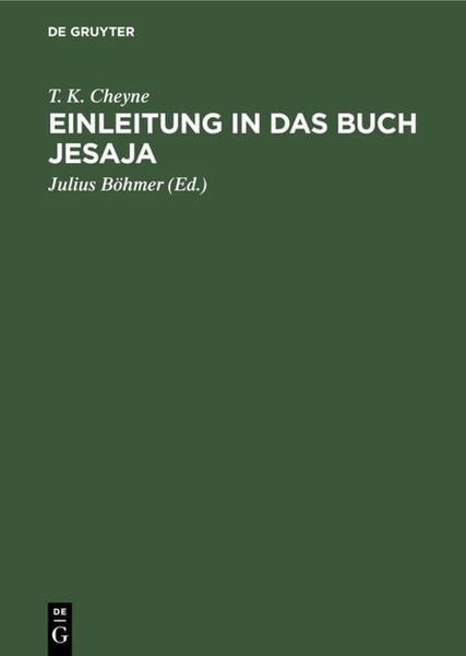 Produktbild: Einleitung in das Buch Jesaja