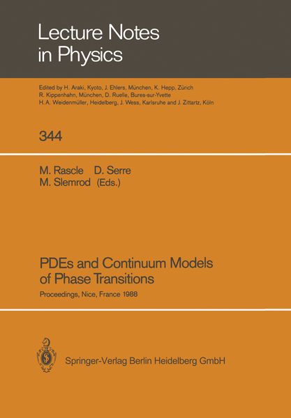 Produktbild: PDEs and Continuum Models of Phase Transitions