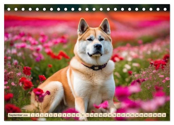 Produktbild: Akita Inu - Inbegriff der Treue (Tischkalender 2026 DIN A5 quer), CALVENDO Monatskalender