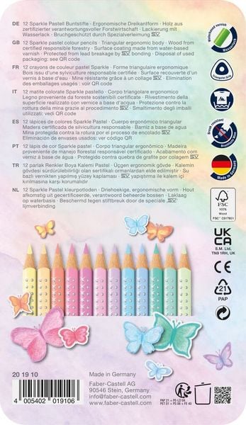 Produktbild: Faber-Castell Buntstifte Sparkle Pastell 12er Metalle.