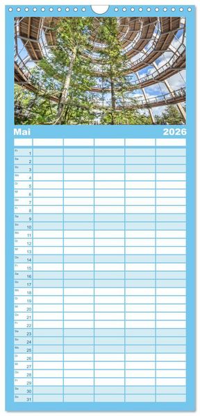 Produktbild: Familienplaner 2026 - Dahoam in Bayern mit 5 Spalten (Wandkalender, 21 x 45 cm) CALVENDO