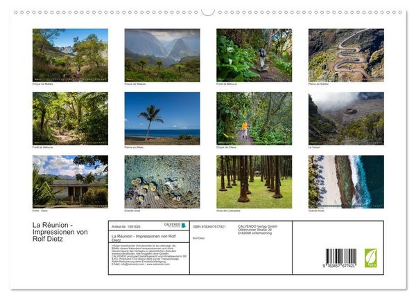 Produktbild: La R&eacute;union - Impressionen von Rolf Dietz (hochwertiger Premium Wandkalender 2026 DIN A2 quer), Kunstdruck in Hochglanz