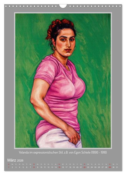 Produktbild: Yolanda in der Kunstgalerie (Wandkalender 2026 DIN A3 hoch), CALVENDO Monatskalender