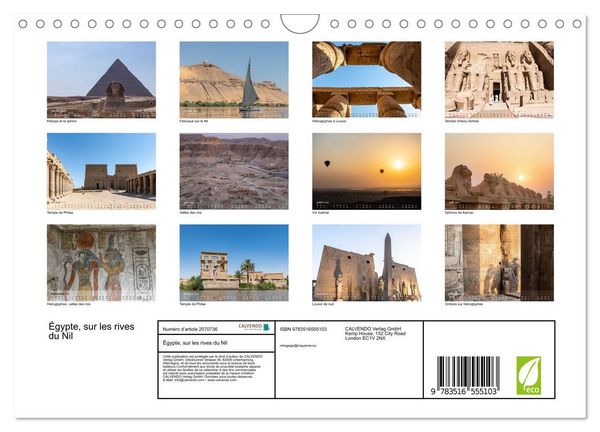 Produktbild: &Eacute;gypte, sur les rives du Nil (Calendrier mural 2026 DIN A4 vertical), CALVENDO calendrier mensuel