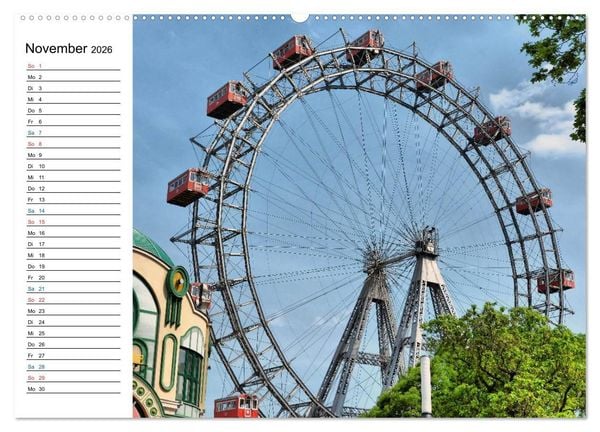 Produktbild: Wien - &Ouml;sterreichs charmante Hauptstadt (hochwertiger Premium Wandkalender 2026 DIN A2 quer), Kunstdruck in Hochglanz