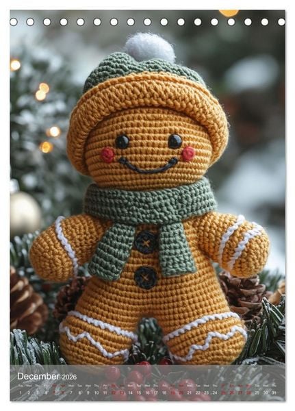 Produktbild: CROCHET ANIMALS (Desk Calendar 2026 DIN A5 portrait), CALVENDO 12 Month DeskCalendar
