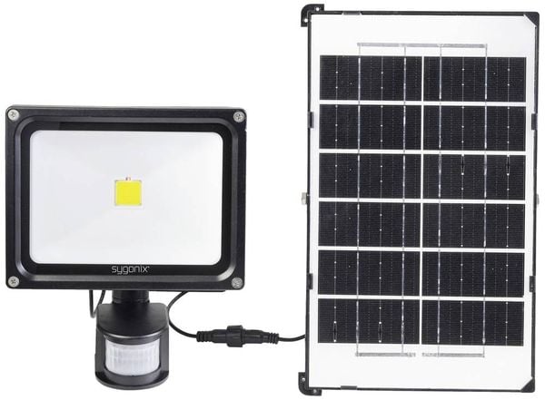 Produktbild: Sygonix SY-5461110 Solar-Spot mit Bewegungsmelder 30W Leuchtfarben: Neutralwei&szlig;