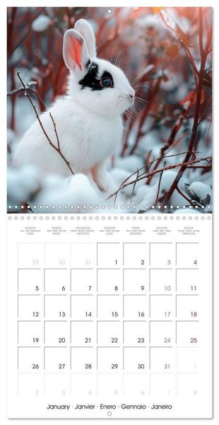 Produktbild: RABBITS Cuddly little guys (Wall Calendar 2026 12 &times; 12 Inch) CALVENDO 12 Month Wall Calendar