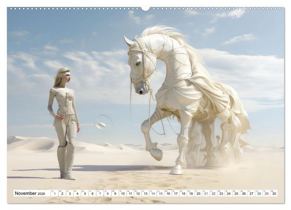 Produktbild: Surrealismus trifft Pferdefans (Wandkalender 2026 DIN A2 quer), CALVENDO Monatskalender