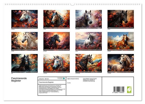 Produktbild: Faszinierende Begleiter (hochwertiger Premium Wandkalender 2026 DIN A2 quer), Kunstdruck in Hochglanz