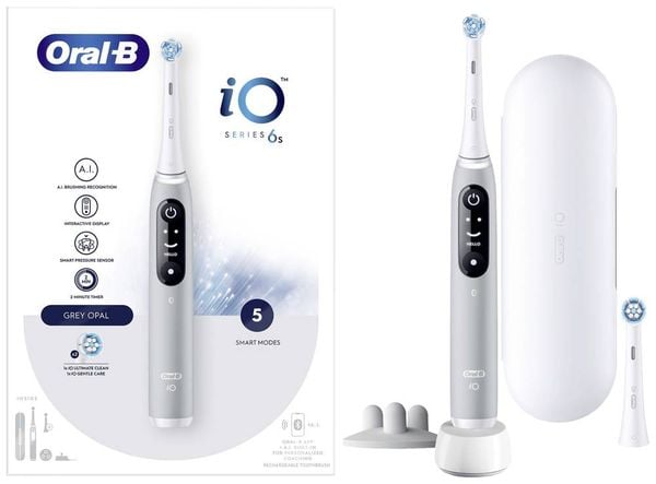 Produktbild: Oral-B iO Series 6s Grey Opal 4210201427360 Elektrische Zahnb&uuml;rste Rotierend/Oszilierend Grau