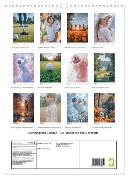Produktbild: Schwungvolle Eleganz - Die Faszination des Golfsports (Wandkalender 2026 DIN A3 hoch), CALVENDO Monatskalender