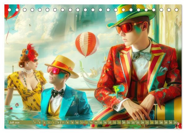 Produktbild: Theatralische surreale Szenen im venezianischen Stil (Tischkalender 2026 DIN A5 quer), CALVENDO Monatskalender