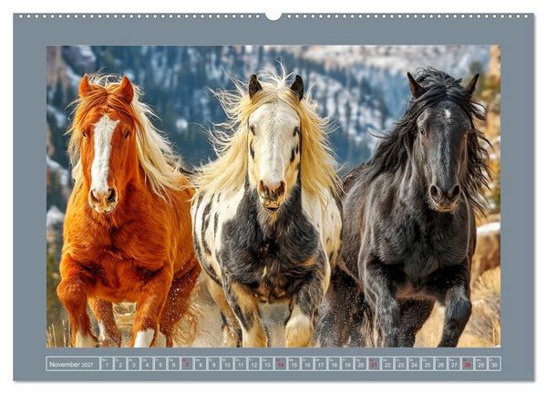Produktbild: Mustangs. Pferde in ihrer wildesten Sch&ouml;nheit (Wandkalender 2027 DIN A2 quer), CALVENDO Monatskalender