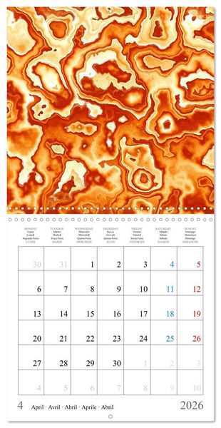 Produktbild: Art abstrait ensoleill&eacute; (Calendrier mural carr&eacute; 2026 30x30 cm) Calendrier double avec une page pour vos prises de notes