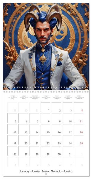 Produktbild: Zodiac Men (Wall Calendar 2026 12 &times; 12 Inch) CALVENDO 12 Month Wall Calendar