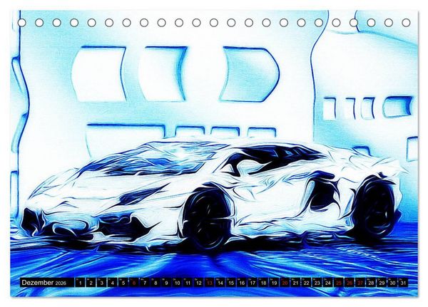 Produktbild: Automobil Voiture Car (Tischkalender 2026 DIN A5 quer), CALVENDO Monatskalender