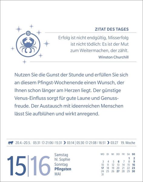Produktbild: Krebs Sternzeichenkalender 2027 - Tagesabrei&szlig;kalender - Ihr Horoskop f&uuml;r jeden Tag