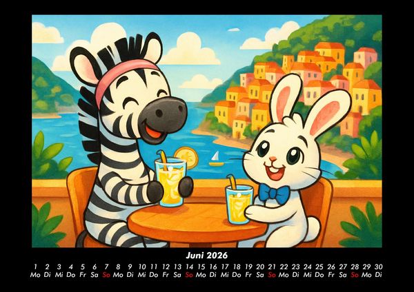 Produktbild: Zara & Bouncy in Italien 2026 Fotokalender DIN A3