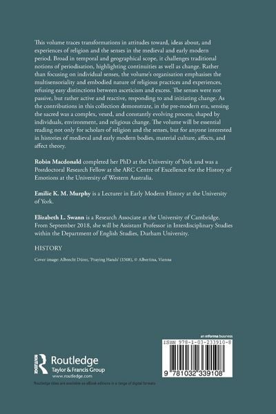 Produktbild: Sensing the Sacred in Medieval and Early Modern Culture