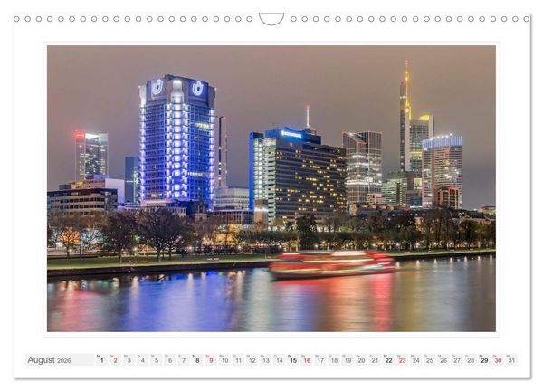 Produktbild: Frankfurt. Die Skyline bei Nacht (Wandkalender 2026 DIN A3 quer), CALVENDO Monatskalender