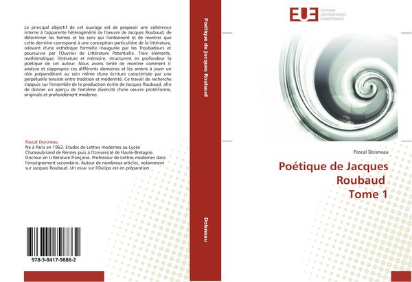 Produktbild: Po&eacute;tique de Jacques Roubaud Tome 1