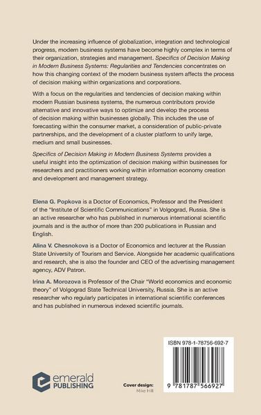 Produktbild: Specifics of Decision Making in Modern Business Systems