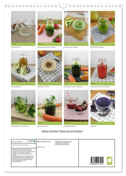 Produktbild: Detox Drinks! Gesund und lecker (Wandkalender 2026 DIN A3 hoch), CALVENDO Monatskalender
