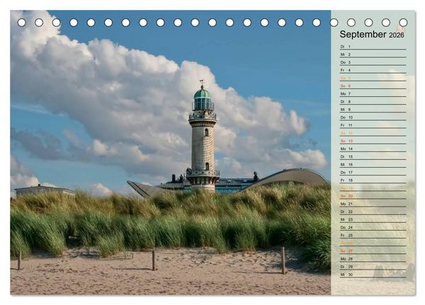 Produktbild: Leuchtt&uuml;rme - maritime Wegweiser in Deutschland (Tischkalender 2026 DIN A5 quer), CALVENDO Monatskalender