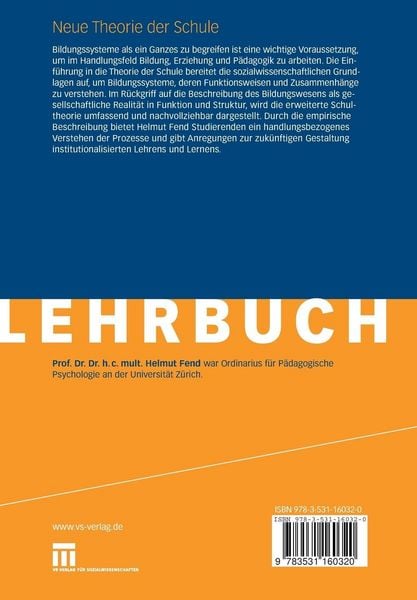 Produktbild: Neue Theorie der Schule