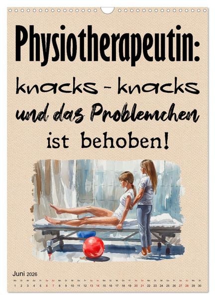 Produktbild: Physiospr&uuml;che (Wandkalender 2026 DIN A3 hoch), CALVENDO Monatskalender