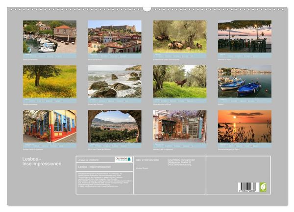 Produktbild: Lesbos - Inselimpressionen (Wandkalender 2026 DIN A2 quer), CALVENDO Monatskalender