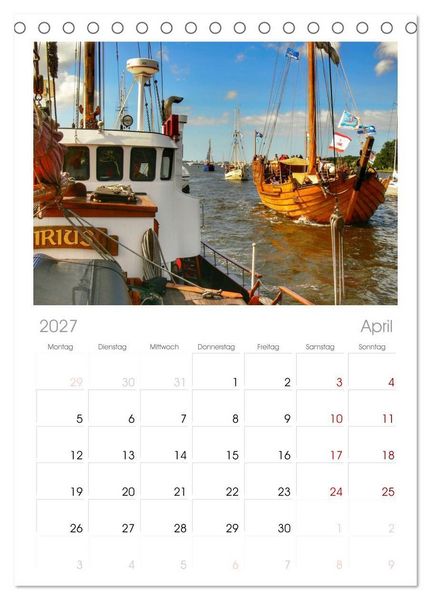 Produktbild: Tischplaner 2027 - Hanse Sail - Rostock. Du bist so sch&ouml;n (A5 Tischkalender zum Aufstellen) CALVENDO