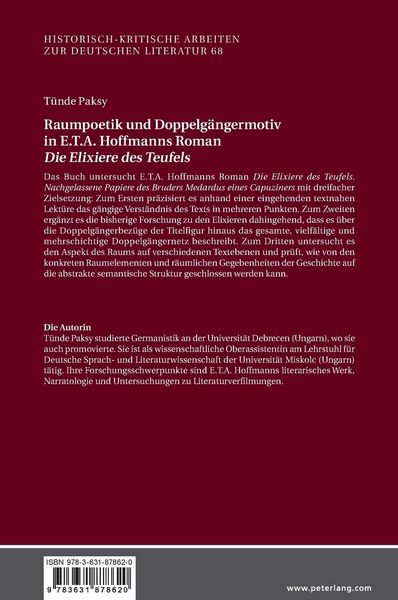 Produktbild: Raumpoetik und Doppelg&auml;ngermotiv in E.T.A. Hoffmanns Roman &laquo;Die Elixiere des Teufels&raquo;