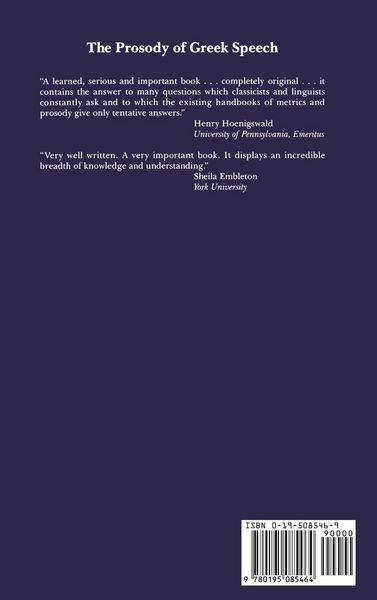 Produktbild: The Prosody of Greek Speech