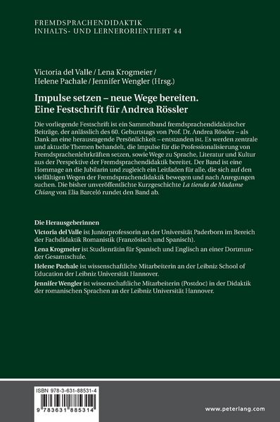 Produktbild: Impulse setzen &ndash; neue Wege bereiten. Eine Festschrift f&uuml;r Andrea R&ouml;ssler