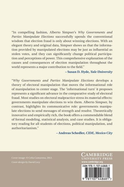 Produktbild: Why Governments and Parties Manipulate Elections