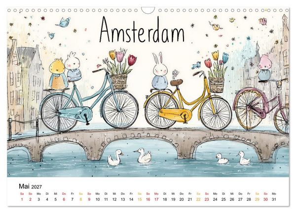Produktbild: St&auml;dte - Weltreise in Bunt (Wandkalender 2027 DIN A3 quer), CALVENDO Monatskalender