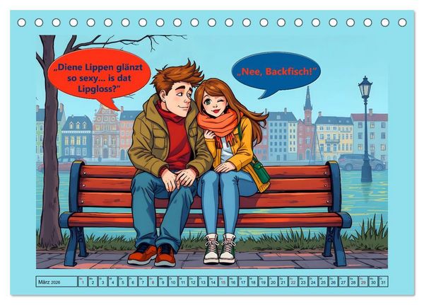 Produktbild: Plattd&uuml;tsche Cartoons (Tischkalender 2026 DIN A5 quer), CALVENDO Monatskalender