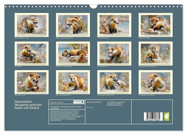 Produktbild: Nasenb&auml;ren. Neugierig zwischen &Auml;sten und Strand (Wandkalender 2027 DIN A3 quer), CALVENDO Monatskalender