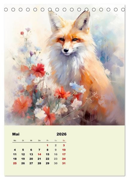 Produktbild: Krafttiere als spirituelle Begleiter (Tischkalender 2026 DIN A5 hoch), CALVENDO Monatskalender