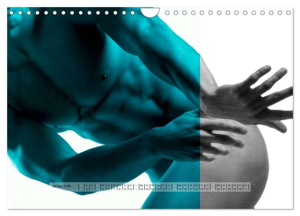 Produktbild: Naked men behind the colors &ndash; &Auml;sthetische Aktfotografien (Wandkalender 2026 DIN A4 quer), CALVENDO Monatskalender